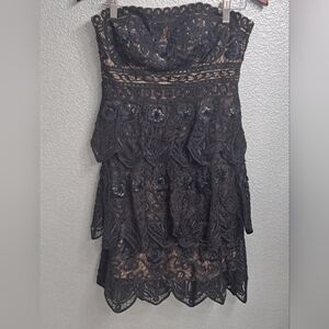 Sue Wong Nocturnre Black Lace Cocktail Dress  Size 6
